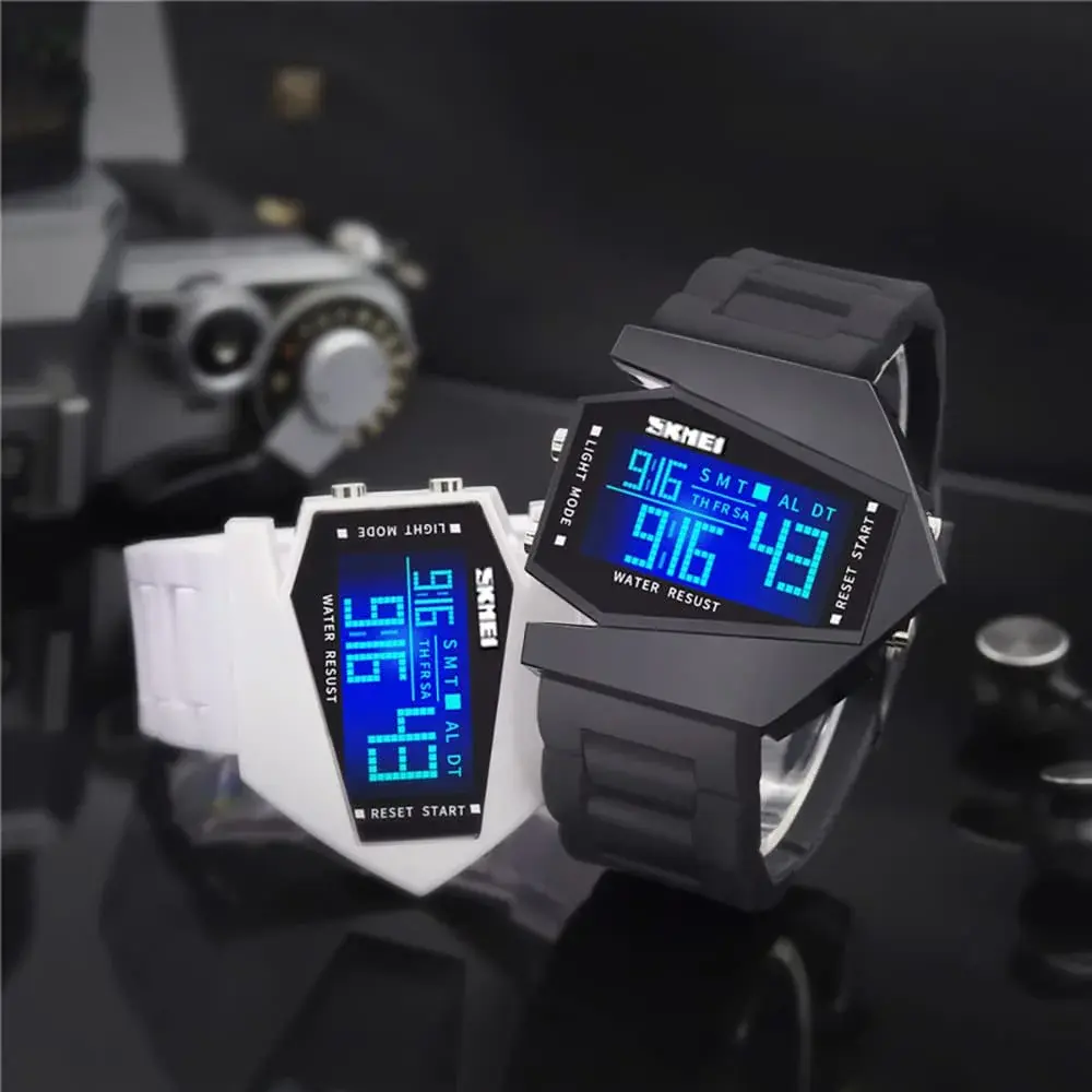 Gosasa Men's Digital Airplane Watch 47mm (1.85 inches) | 7 Color LED Backlight, 5ATM Water Resistant - view 3