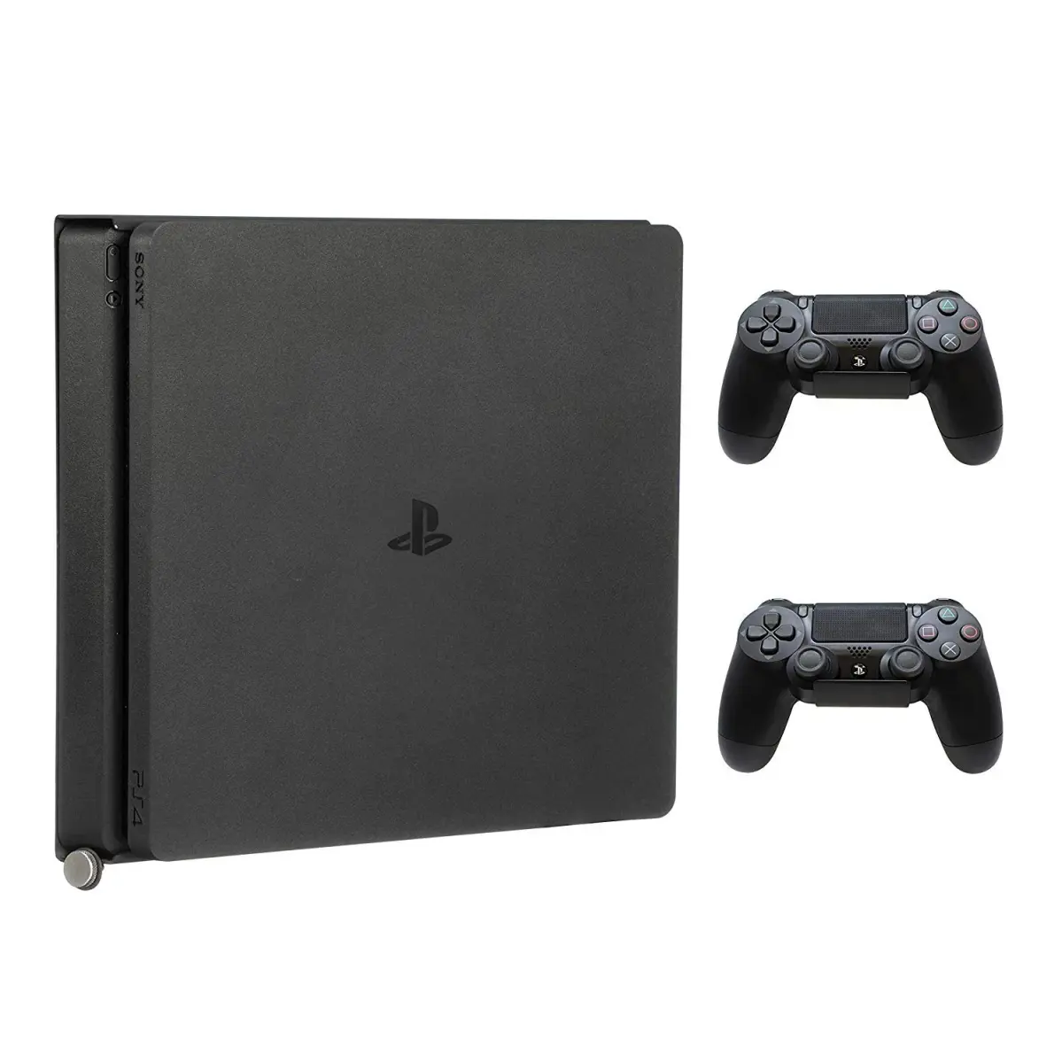 HumanCentric PS4 Slim Wall Mount with Controller Bundle & VESA Mount - Black | Steel Construction, Minimalist Design - main product image