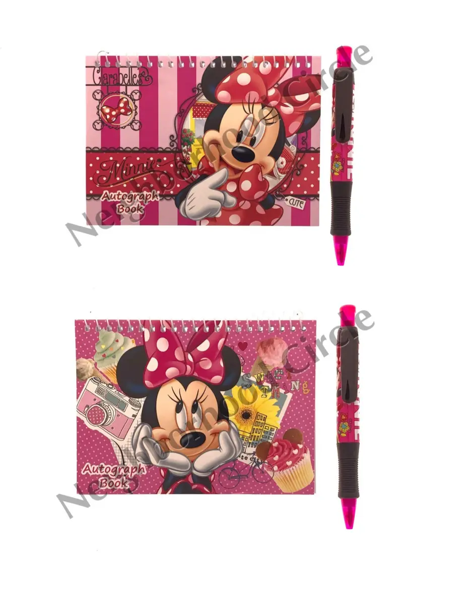 Autograph B Pink Minnie Mouse 2 Pack Blank Book with Pen | Kids & Students Diary (48 Pages) - main product image