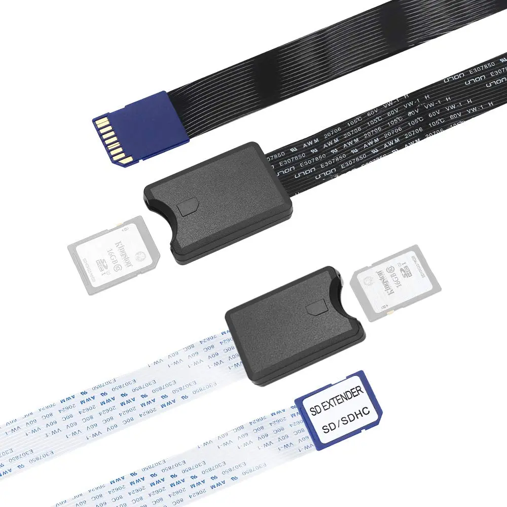 ELECTOP SD to SD Card Extension Cable 17.3 inches | Durable Plastic, White - main product image