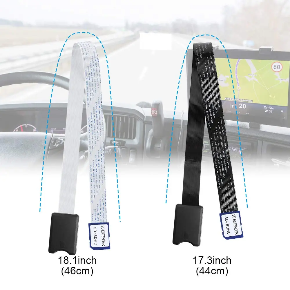ELECTOP SD to SD Card Extension Cable 17.3 inches | Durable Plastic, White - view 3