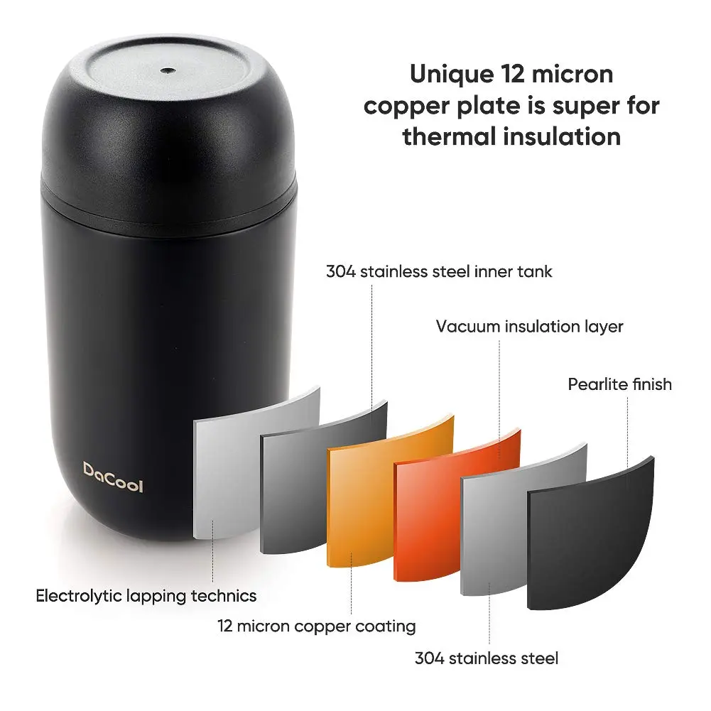 DaCool 24 oz Insulated Food Jar for Hot & Cold Food | Leakproof Stainless Steel Lunch Container - view 7