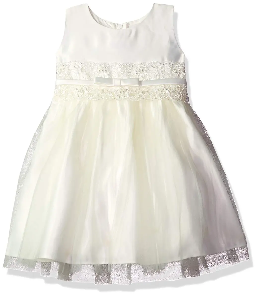 iGirlDress Ivory Baby Girls Tulle Dress Christening Baptism Party 3-6 Months | Flower Girl Formal - main product image