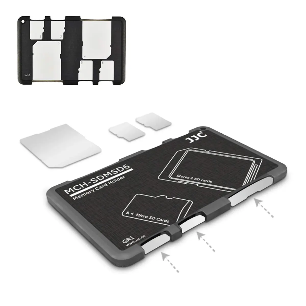 JJC 6-Slot SD Micro SD Card Case Organizer | Credit Card Size, Ultra-Thin, Lightweight - main product image