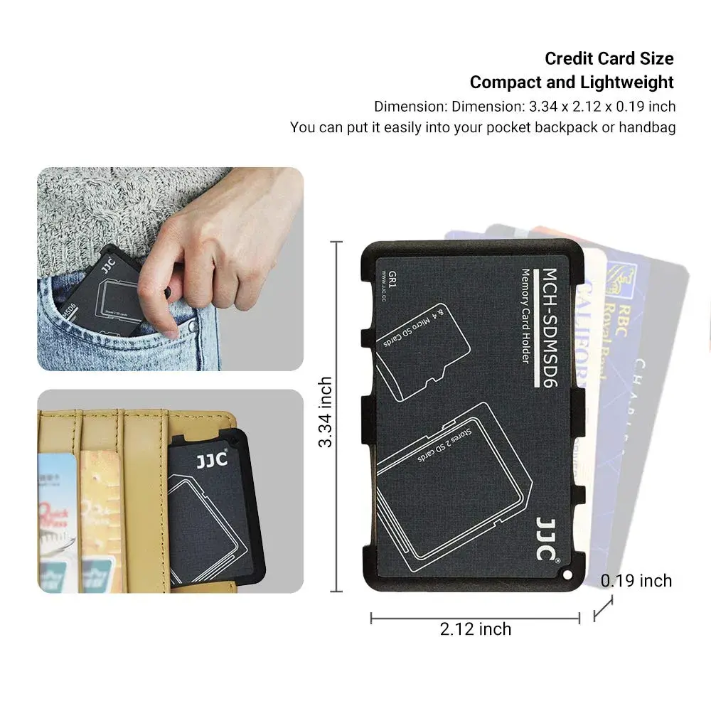 JJC 6-Slot SD Micro SD Card Case Organizer | Credit Card Size, Ultra-Thin, Lightweight - view 6