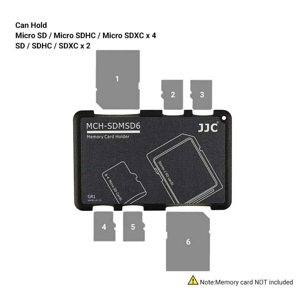 JJC 6-Slot SD Micro SD Card Case Organizer | Credit Card Size, Ultra-Thin, Lightweight - view 7