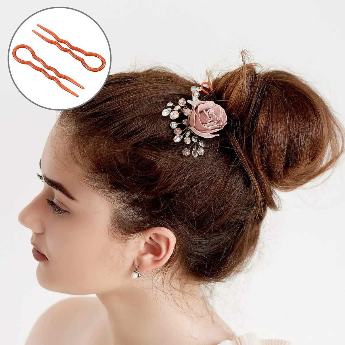 WILLBOND 48 Pieces Plastic U Shaped Hair Pins, Spiral Grip for Women | Durable, Lightweight Hair Styling Tools - view 7