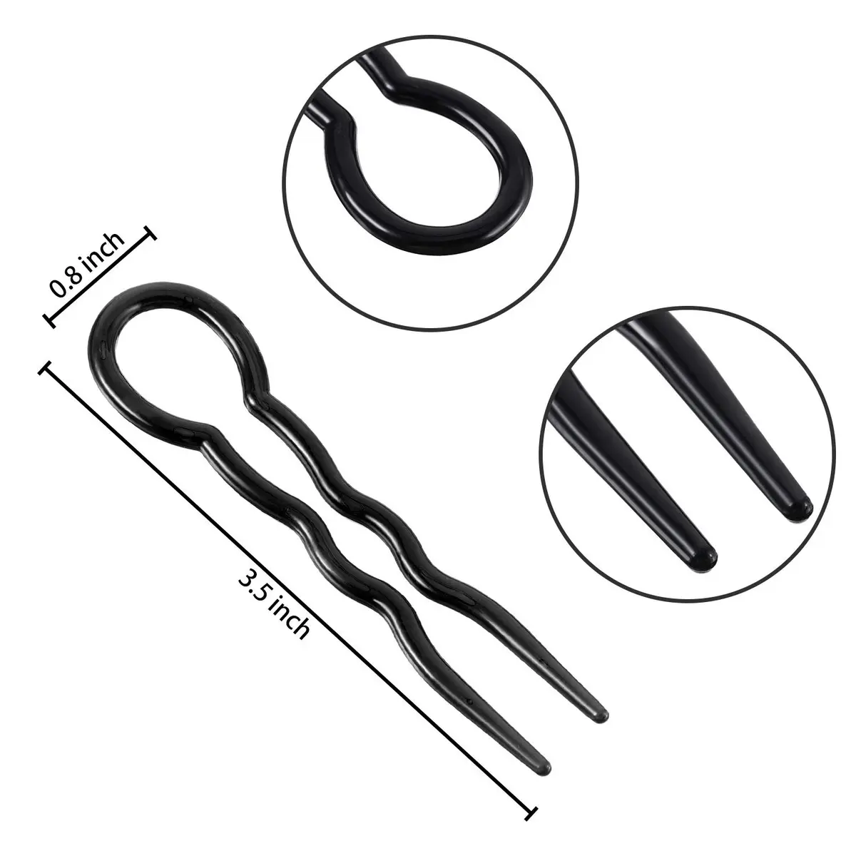 WILLBOND 48 Pieces Plastic U Shaped Hair Pins, Spiral Grip for Women | Durable, Lightweight Hair Styling Tools - view 2