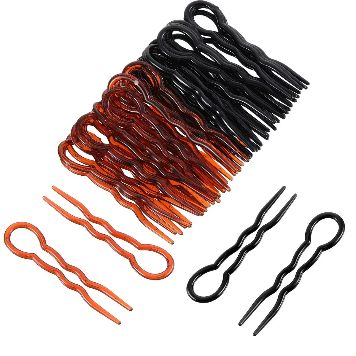 WILLBOND 48 Pieces Plastic U Shaped Hair Pins, Spiral Grip for Women | Durable, Lightweight Hair Styling Tools - view 3