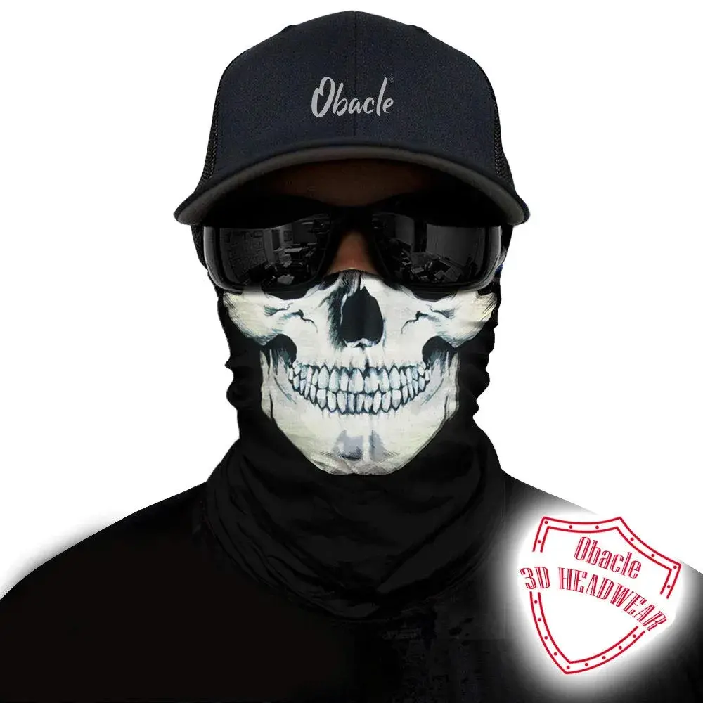 Obacle Skull Mask Bandana Half Face Mask 3D Tube Balaclava 25cm (9.8in) | Breathable Sun Protection for Outdoor Sports - view 2