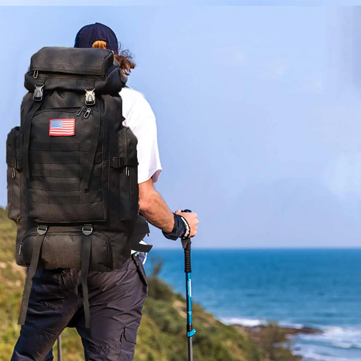 W WINTMING 70L Hiking Backpack for Men | Water-Resistant 900D Oxford, MOLLE System, Breathable Comfort - view 7