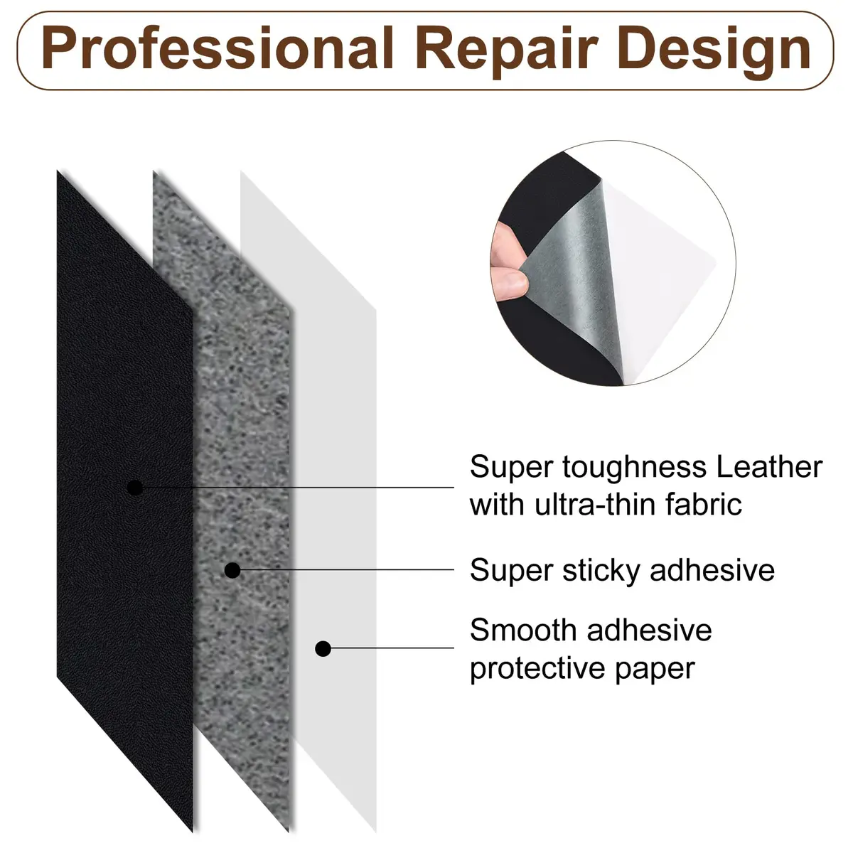 Numola Leather Repair Patch, 8×11 Inch Self-Adhesive Dark Wine Red | Waterproof, Easy Cut, Strong Adhesive - view 3