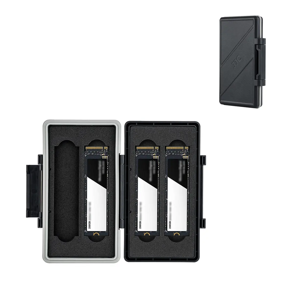 JJC M.2 NVMe SSD Storage Case Holder Box for 4x 2280/2260/2242/2230 SSDs | Water-Resistant, Anti-Shock, Dustproof - main product image