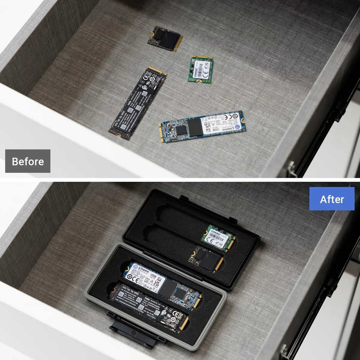JJC M.2 NVMe SSD Storage Case Holder Box for 4x 2280/2260/2242/2230 SSDs | Water-Resistant, Anti-Shock, Dustproof - view 2
