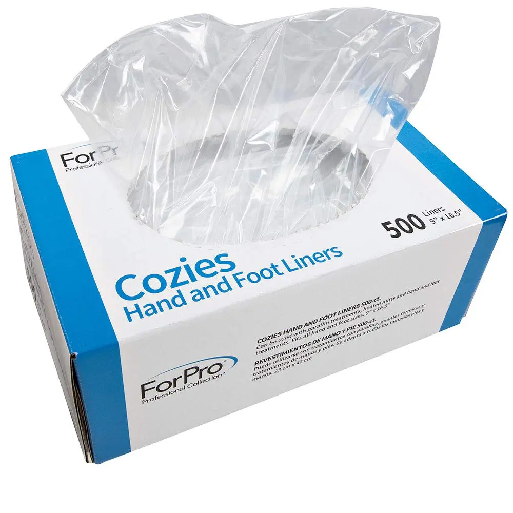 ForPro Cozies Hand and Foot Liners, 500ct, 16.5" L x 9" W | Disposable paraffin wax liners for hands and feet - main product image