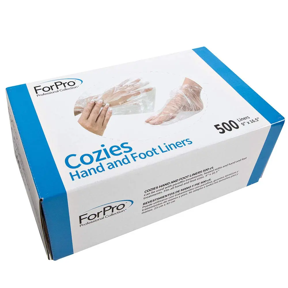 ForPro Cozies Hand and Foot Liners, 500ct, 16.5" L x 9" W | Disposable paraffin wax liners for hands and feet - view 2