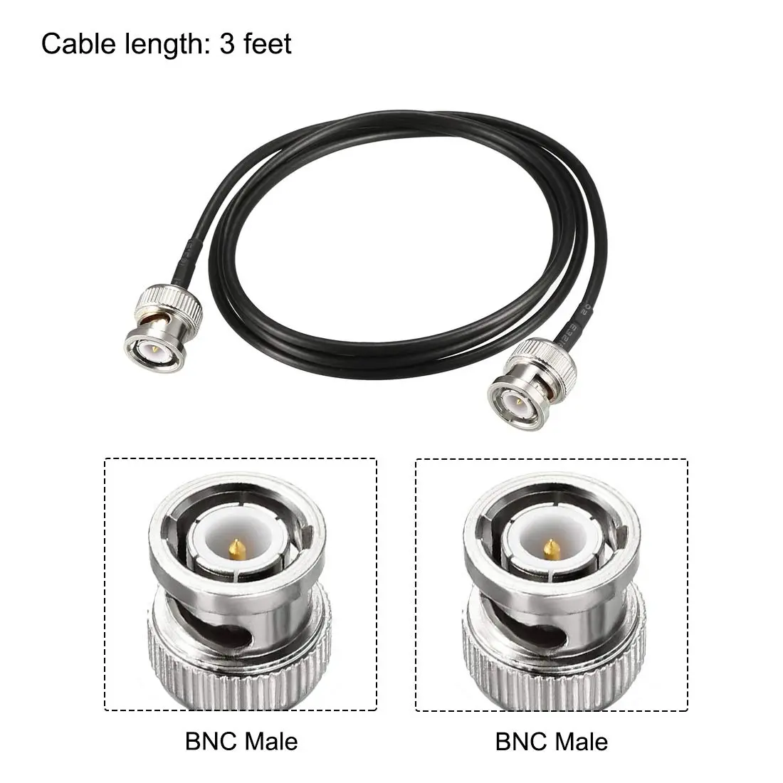 uxcell BNC Male to Male Coaxial Jumper Cable 50 ohm 3 feet | Video & Broadcast Signal Transmission - view 2