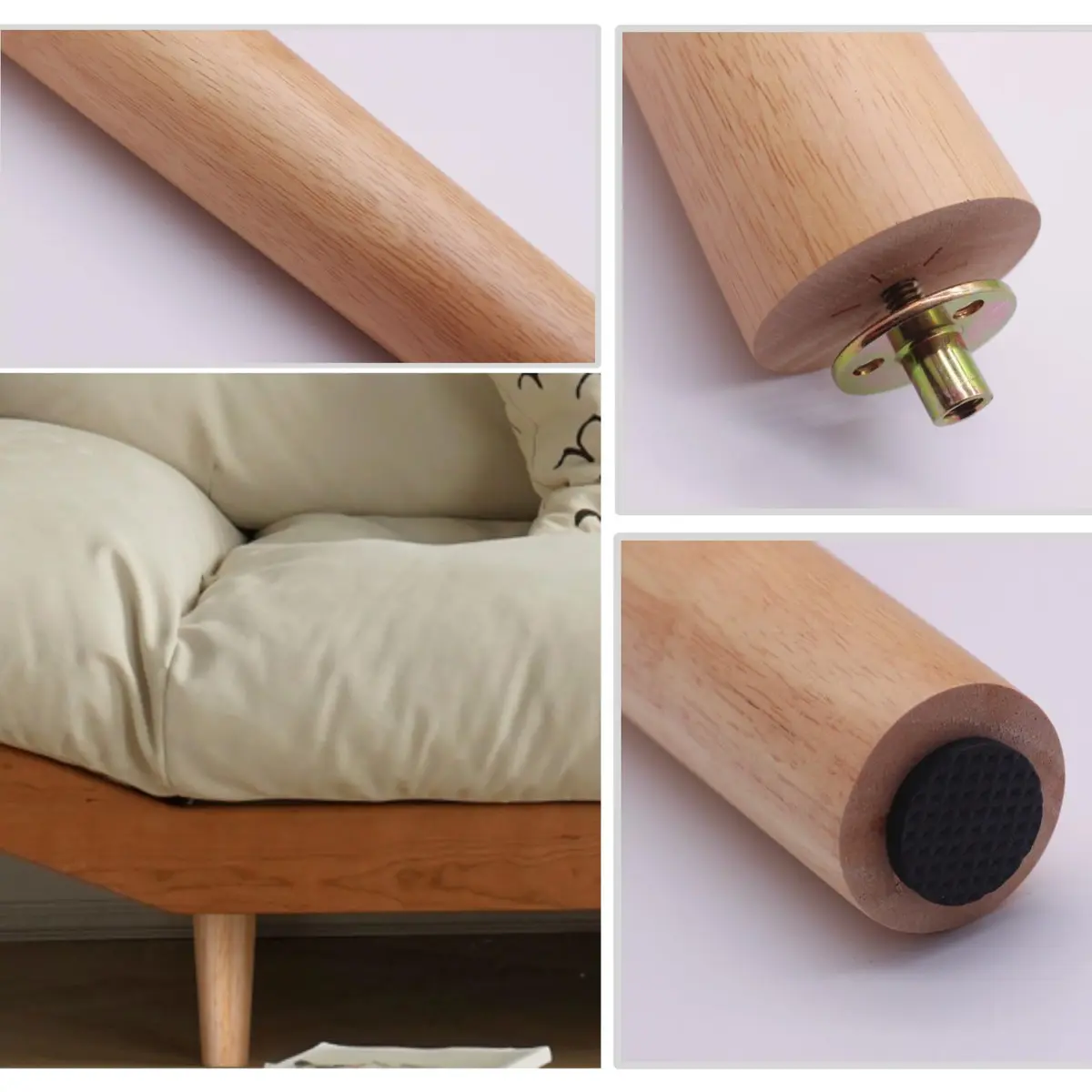 WEICHUAN Solid Wood Replacement Furniture Sofa Couch Legs 8 inch | Heavy Duty Support - view 4
