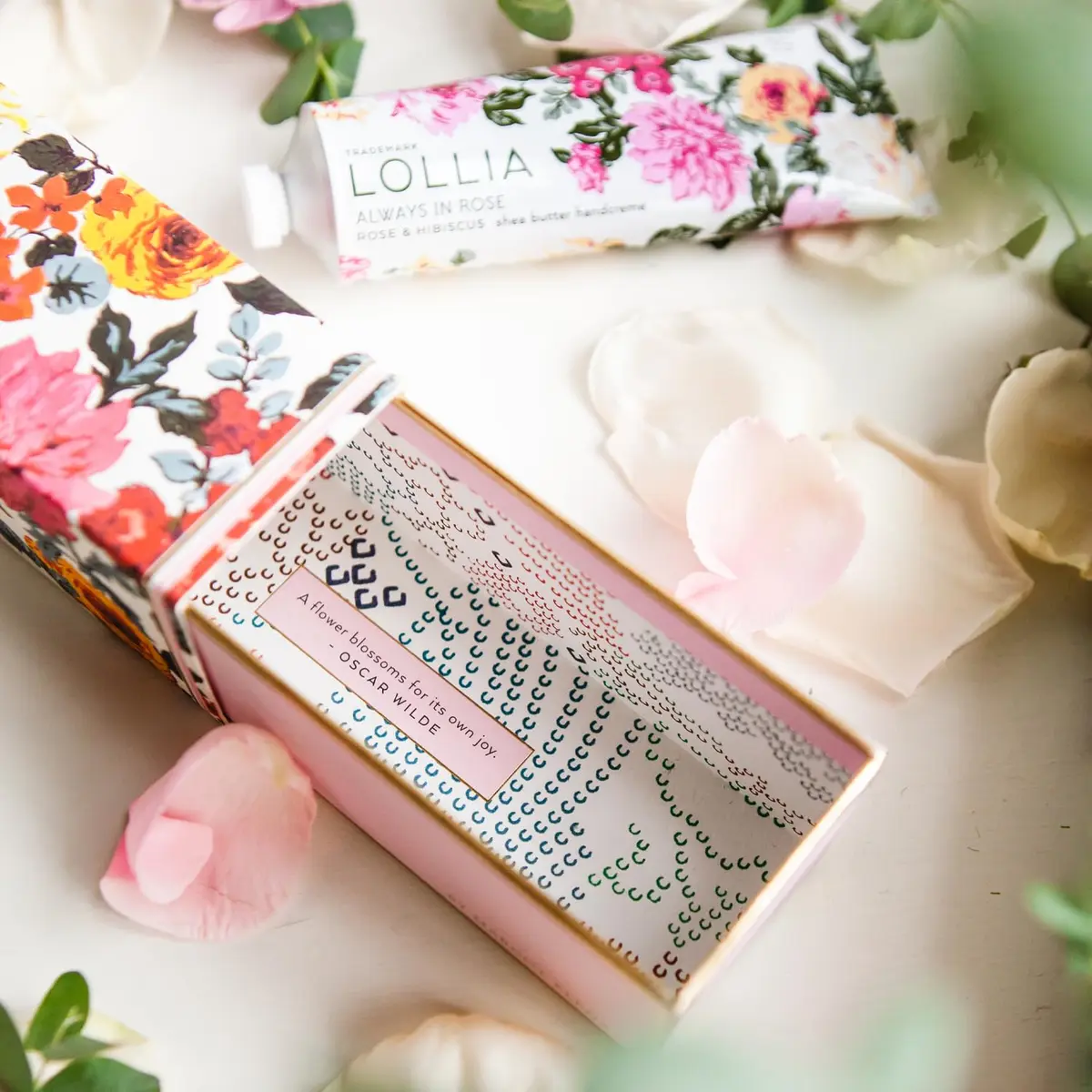 LOLLIA Always in Rose Hand Cream 4 oz | Shea & Cocoa Butter Moisturizer for Dry Hands - view 3
