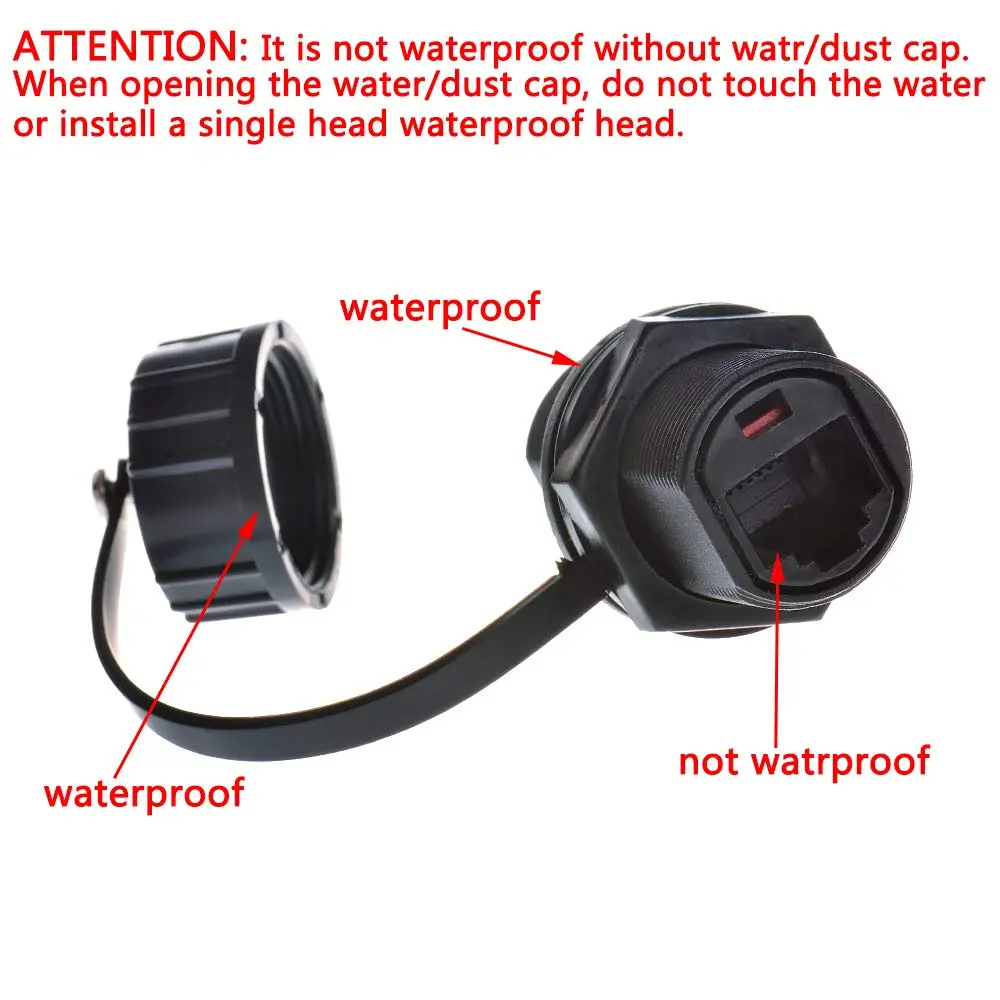 ANMBEST 5PCS Waterproof CAT6 Ethernet Panel Mount RJ45 Connectors | IP67 Dust & Water Resistant - view 3