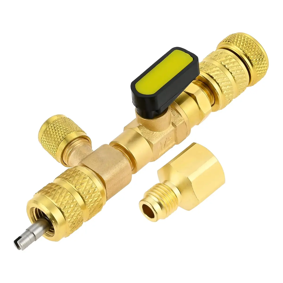 Aupoko Valve Core Remover Installer Tool R410A R22 AC Schrader Valve Core Remover with Dual Size 1/4"-5/16" Port | HVAC Drain Line Blow Out Tool - main product image
