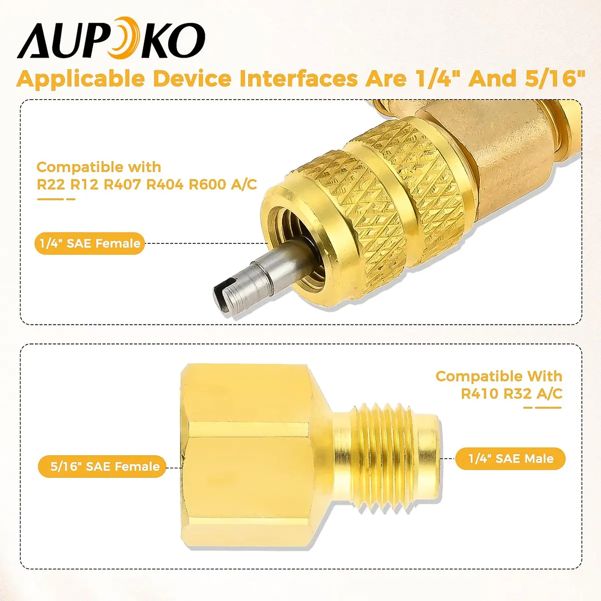 Aupoko Valve Core Remover Installer Tool R410A R22 AC Schrader Valve Core Remover with Dual Size 1/4"-5/16" Port | HVAC Drain Line Blow Out Tool - view 4