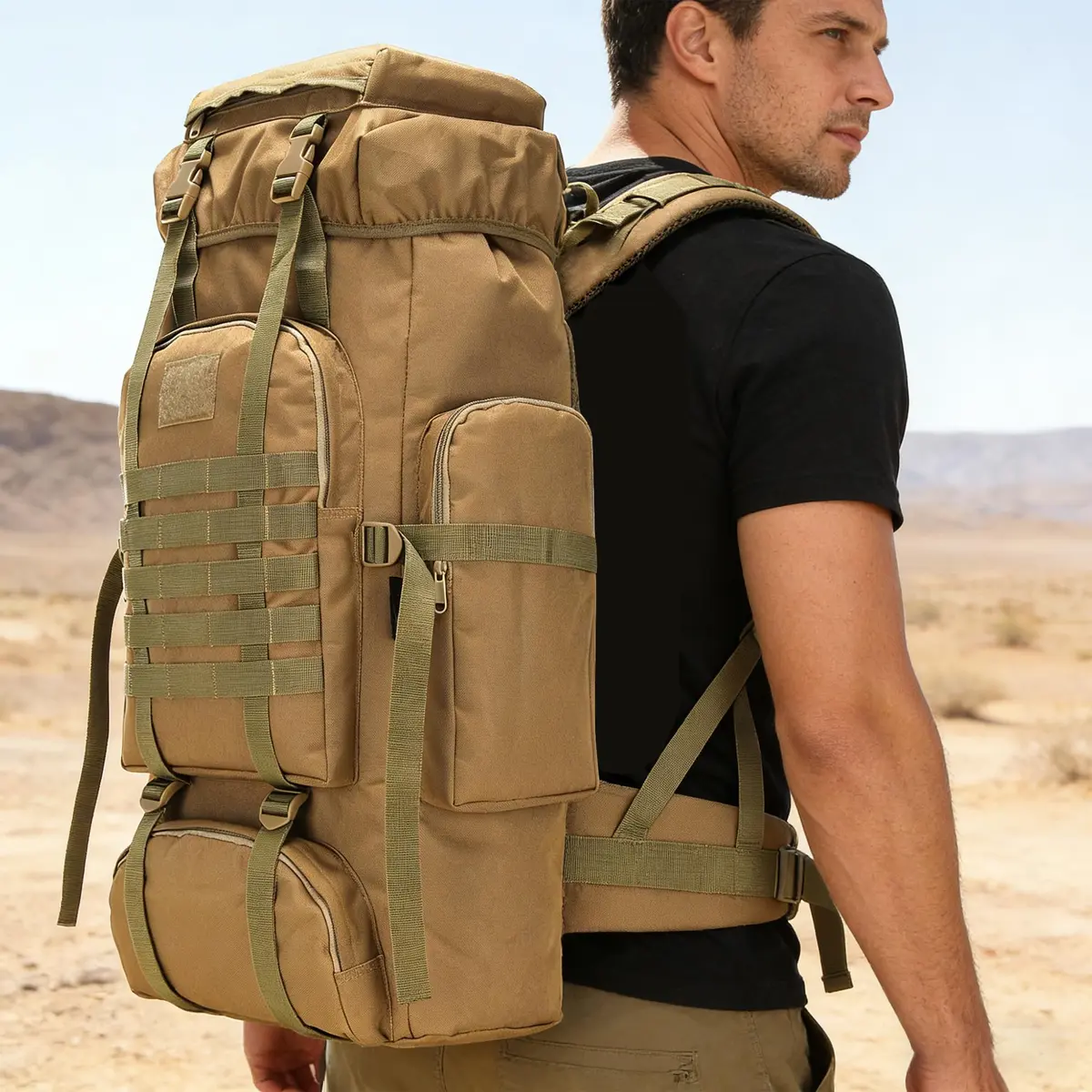 W WINTMING 70L Hiking Backpack for Men | Military Rucksack with Molle System & Expandable Capacity - view 7