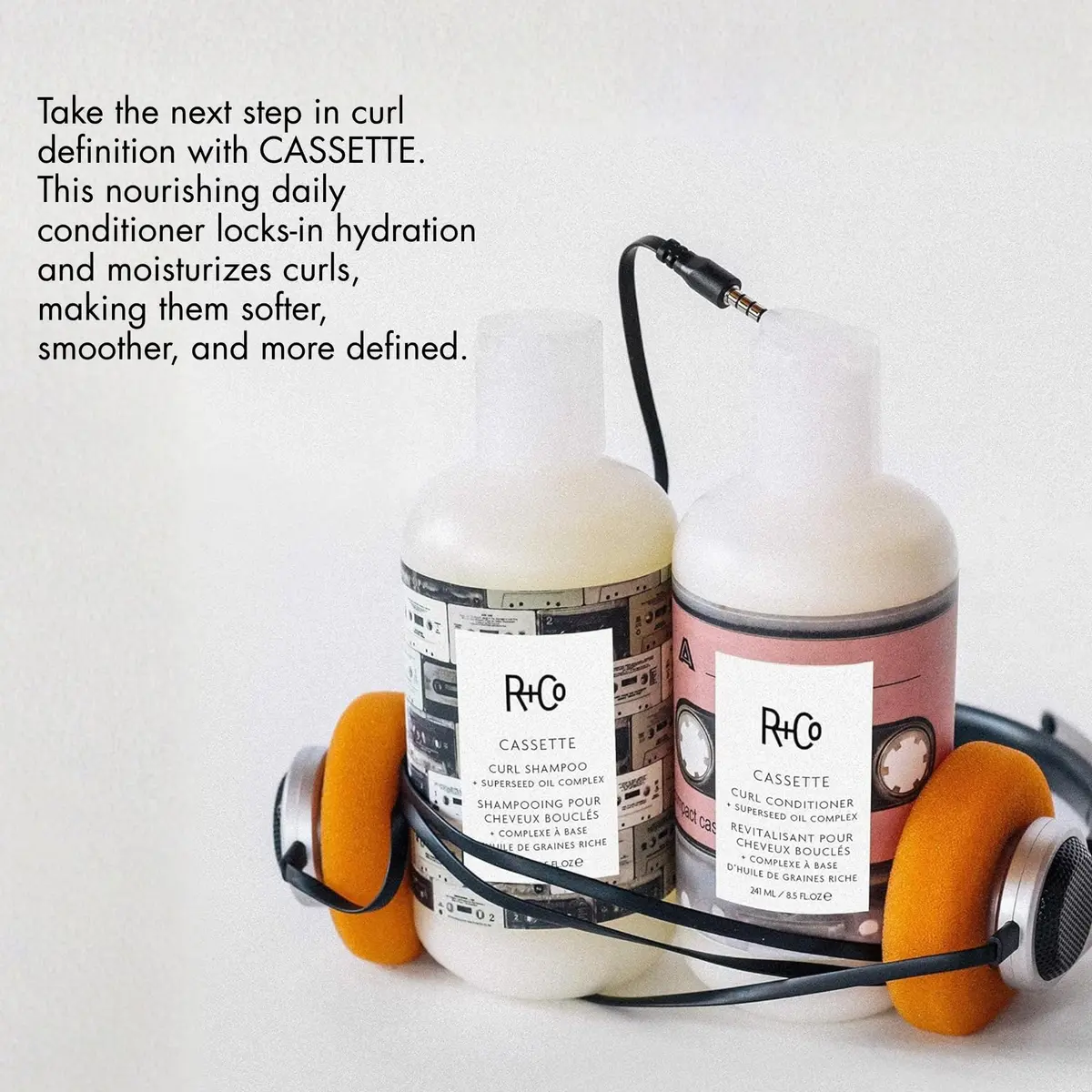 R+Co Cassette Curl Conditioner + Superseed Oil Complex 251ml (8.5 Fl Oz) | Defines Curls & Controls Frizz - view 2