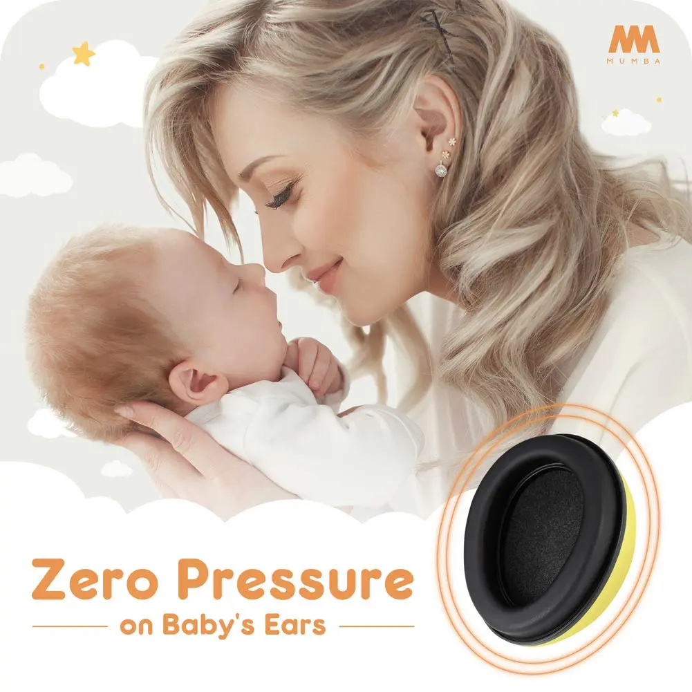 Mumba Baby Earmuffs for Infants & Toddlers, Ages 3 Months-3 Years, Yellow | Noise Cancelling Headphones with 31dB NRR - view 5