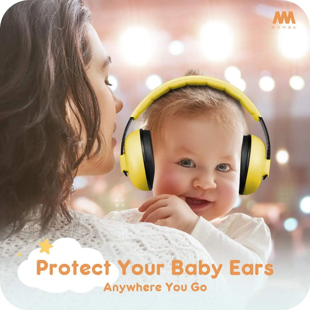 Mumba Baby Earmuffs for Infants & Toddlers, Ages 3 Months-3 Years, Yellow | Noise Cancelling Headphones with 31dB NRR - view 3