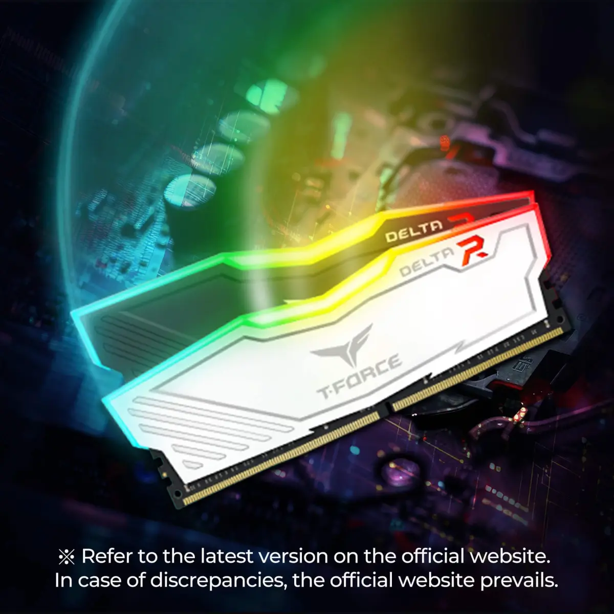 TEAMGROUP T-Force Delta RGB DDR4 16GB (2x8GB) 3200MHz CL16 Desktop Memory Kit White | 16GB (2x8GB) 3200MHz CL16 - view 5