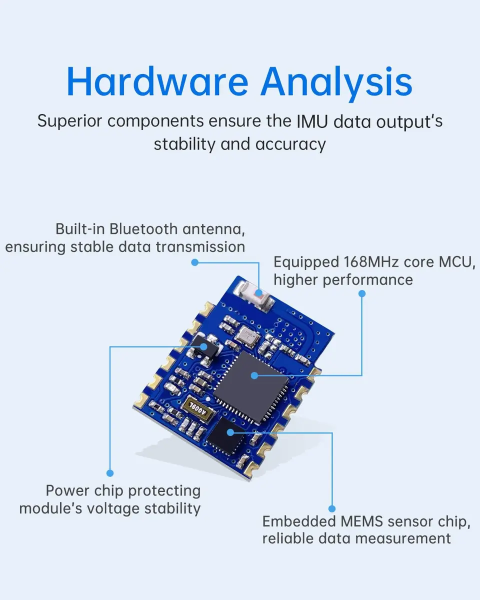 WITMOTION WT901BLECL 9-Axis IMU Sensor 51.5mm x 36.1mm x 15mm | Bluetooth 5.0 Accelerometer Inclinometer with Kalman Filter - view 5