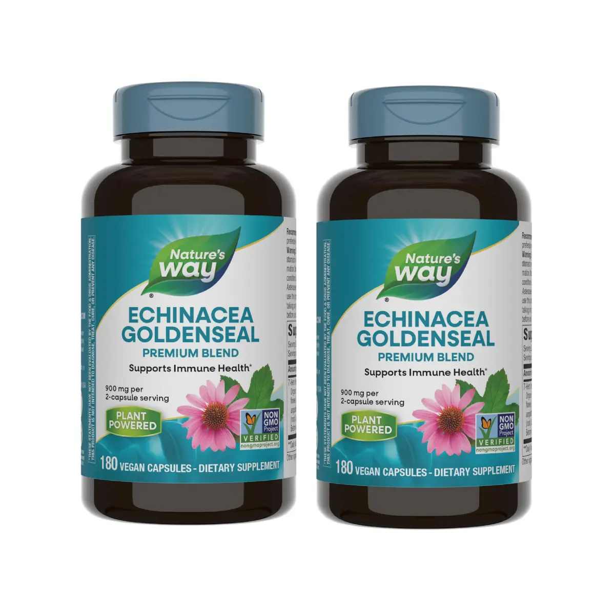 Nature's Way Echinacea-Goldenseal 900 mg | Immune Support Herb Capsules (180 Pack of 2) - main product image