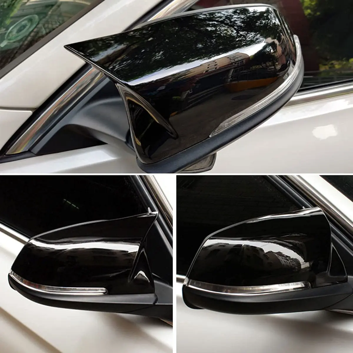 TEANTECH Glossy Black Replacement Mirror Covers Pair for BMW F20-F87 M2 X1 E84 | 29cm x 16.5cm (11.4" x 6.5") - view 8