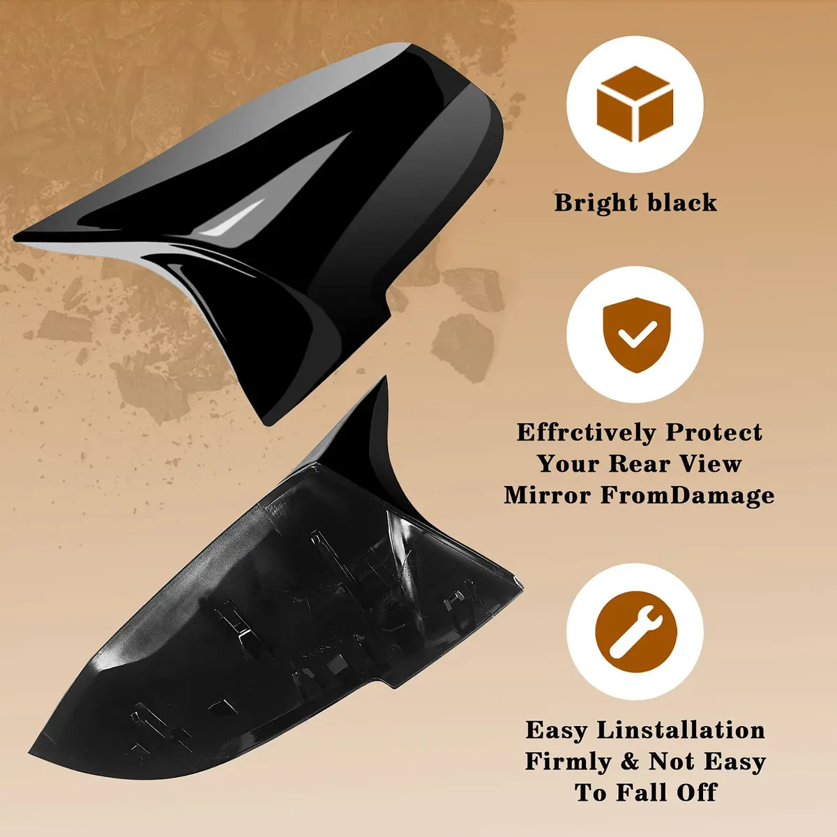 TEANTECH Glossy Black Replacement Mirror Covers Pair for BMW F20-F87 M2 X1 E84 | 29cm x 16.5cm (11.4" x 6.5") - view 3