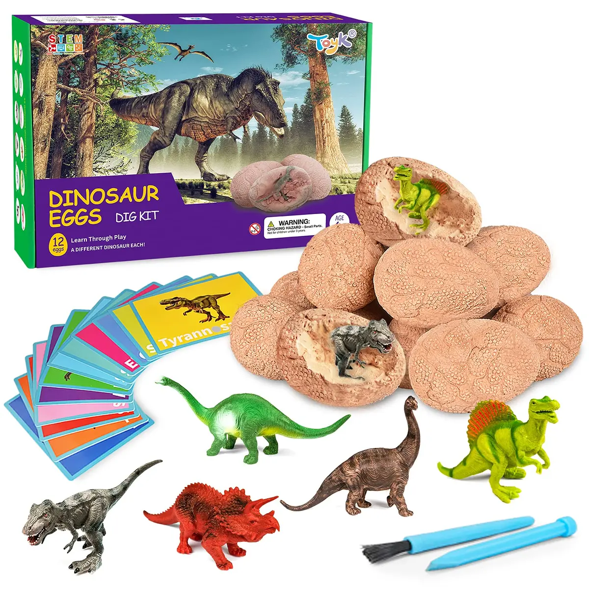 Toyk Dig Up Dinosaur Fossil Eggs | Educational Science Kit for Kids 3-12 | Paleontology Fun - main product image