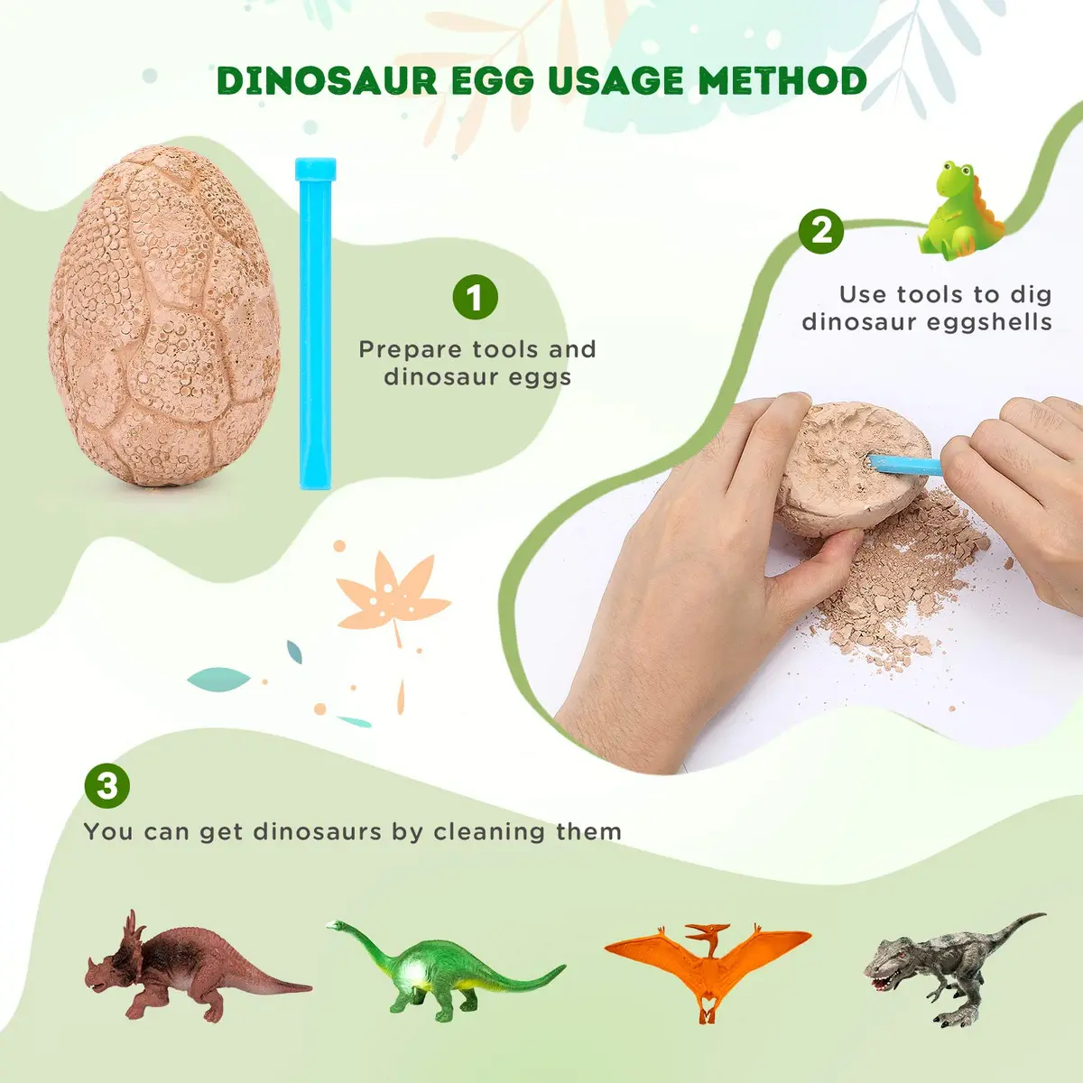 Toyk Dig Up Dinosaur Fossil Eggs | Educational Science Kit for Kids 3-12 | Paleontology Fun - view 3