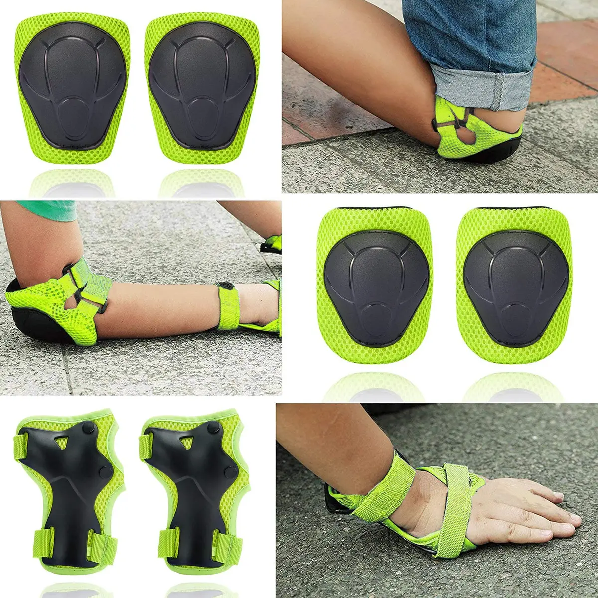 CKE Toddler Knee & Elbow Pads with Wrist Guards for Kids, Green | Impact Protection Gear for 3-8 Years - view 5