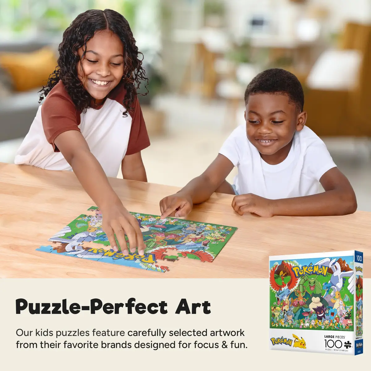 Buffalo Games Pokémon Fan Favorites, 100 Piece Jigsaw Puzzle | Vibrant Pokémon Artwork for Kids 6+ - view 3