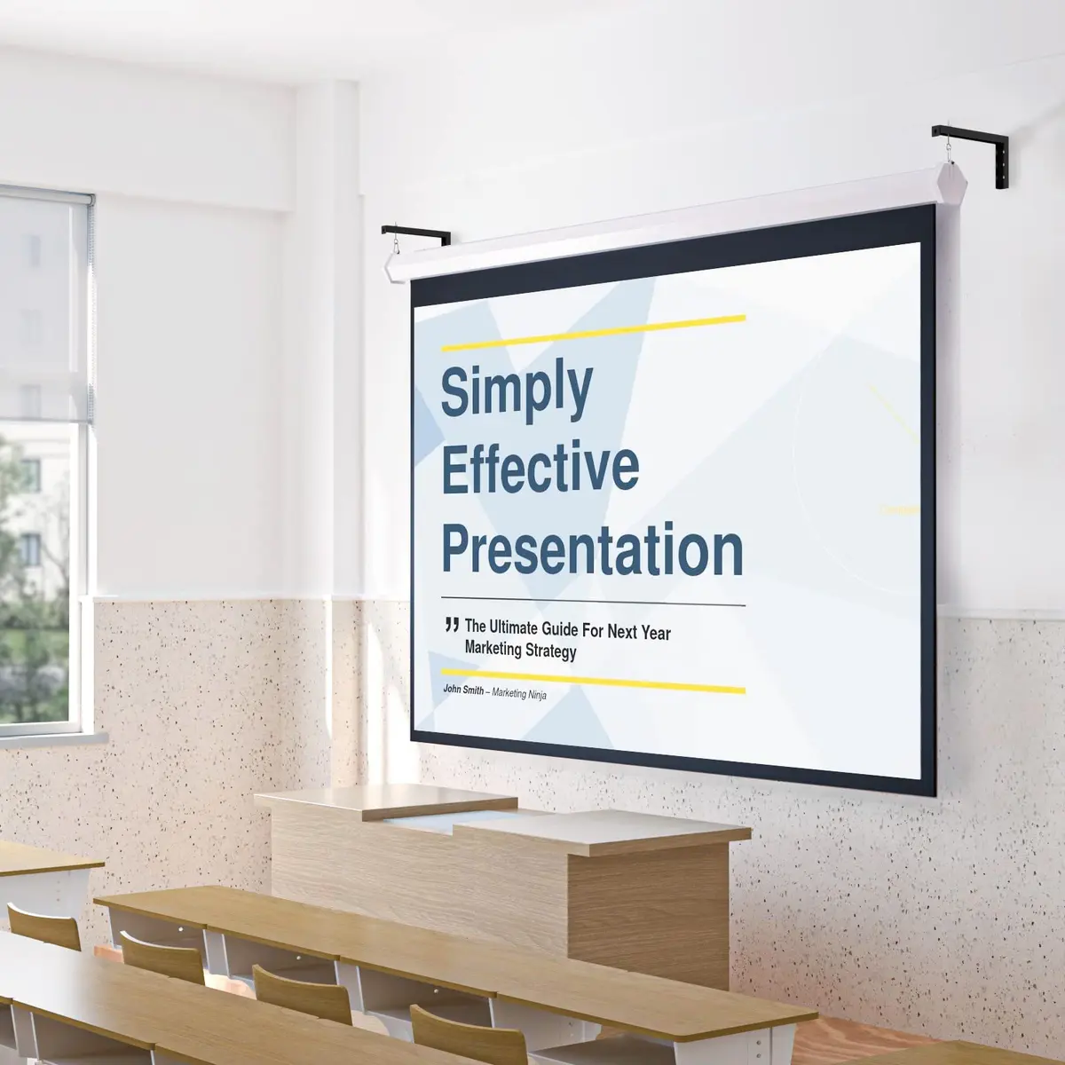 WALI Universal Projector Screen Mount L-Brackets 12 inch Adjustable Extension with Hook Kit, Black | Holds up to 36kg (80 lbs) - view 8