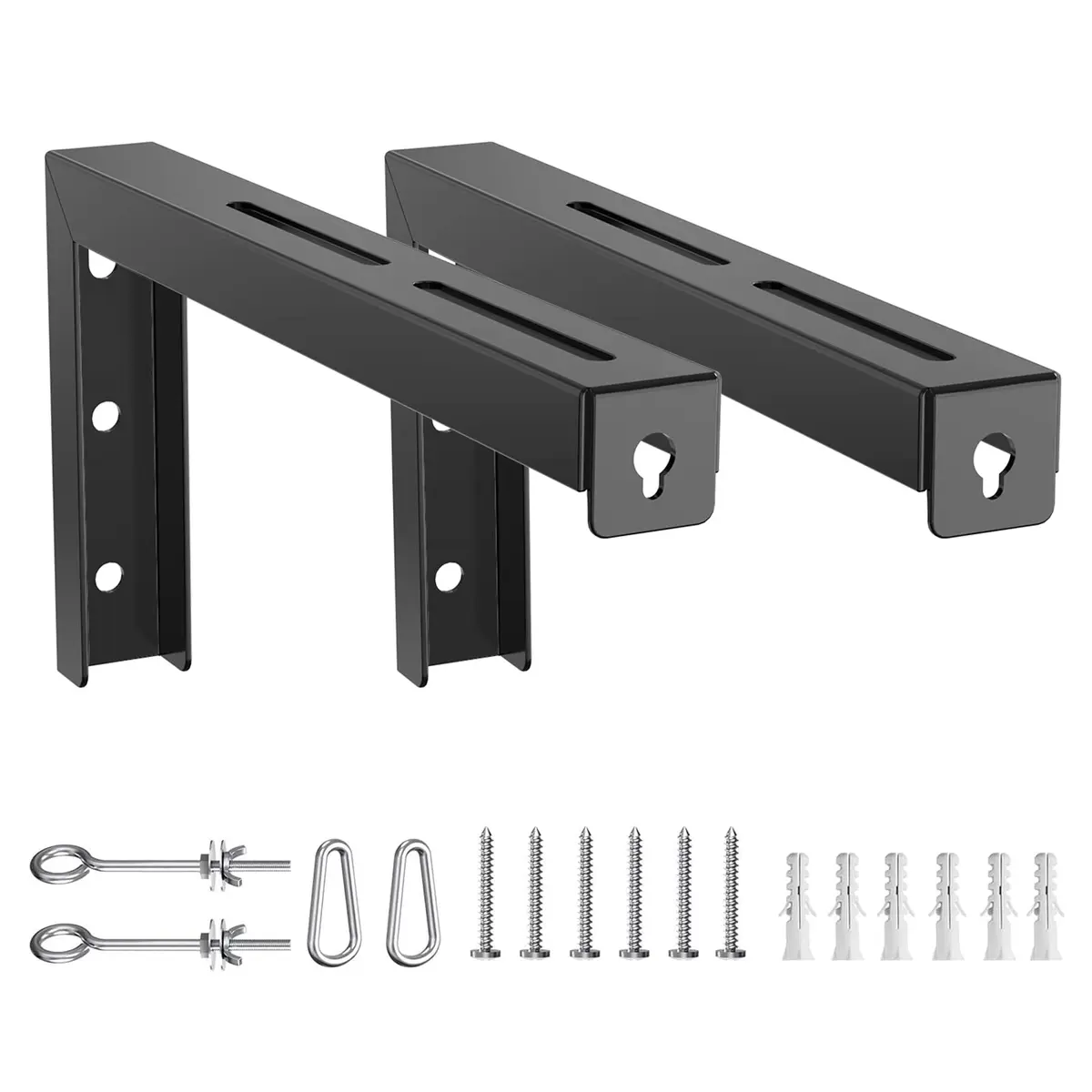 WALI Universal Projector Screen Mount L-Brackets 12 inch Adjustable Extension with Hook Kit, Black | Holds up to 36kg (80 lbs) - view 9
