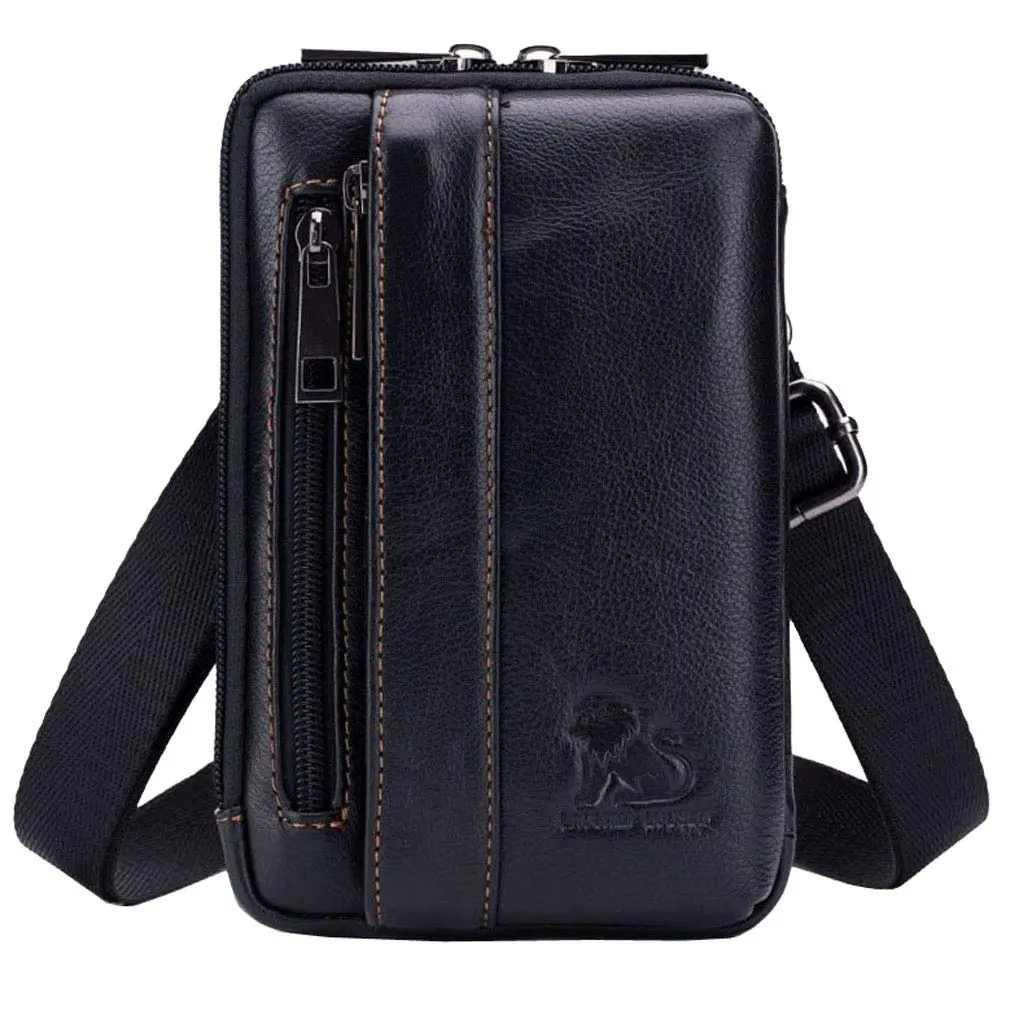 Hebetag Genuine Leather Phone Belt Holster Waist Case Bag 19cm (7.48") | Horizontal & Vertical Carry - main product image