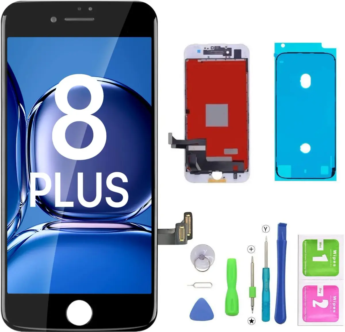 FFtopu iPhone 8 Plus Screen Replacement Black 13.97 cm (5.5'') | Full Assembly with Tools - main product image