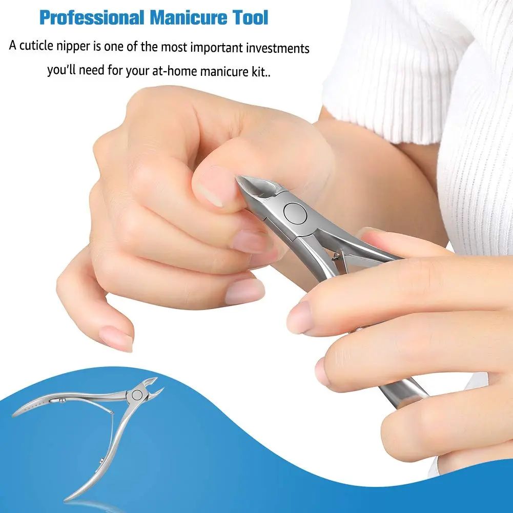 FERYES Cuticle Clippers 1/2 Jaw - Professional Cuticle Cutter Nail Skin Clipper Hangnail Trimmer Silver 5.5cm (2.2in) | Precision Tool for Manicure & Pedicure - view 7