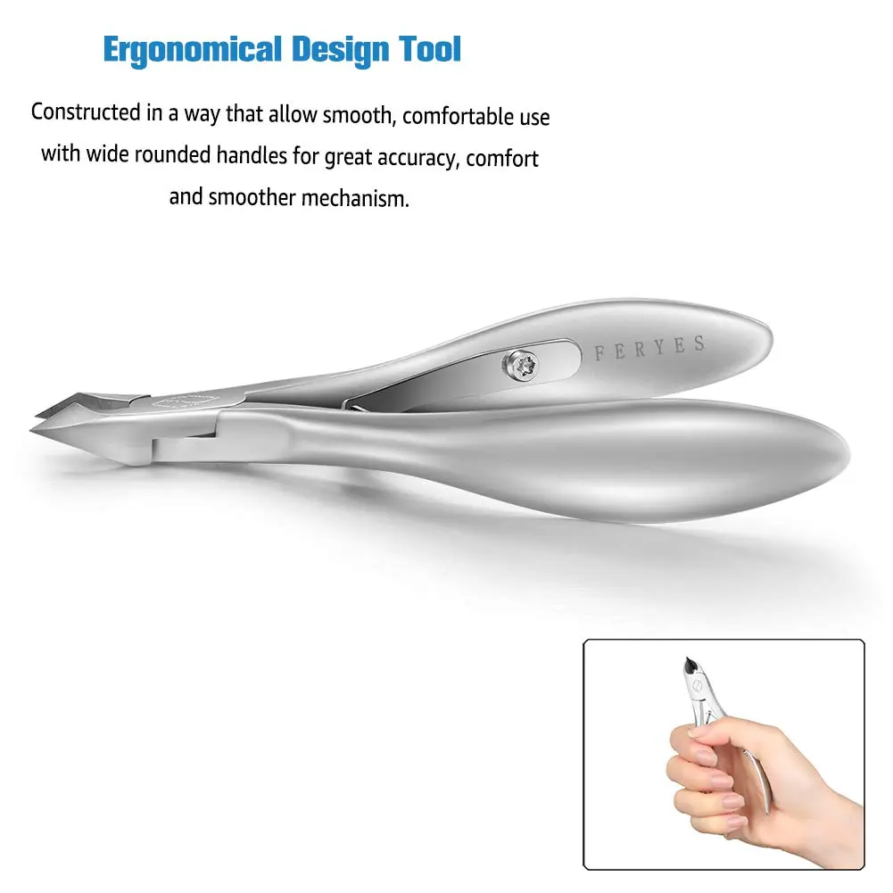 FERYES Cuticle Clippers 1/2 Jaw - Professional Cuticle Cutter Nail Skin Clipper Hangnail Trimmer Silver 5.5cm (2.2in) | Precision Tool for Manicure & Pedicure - view 4