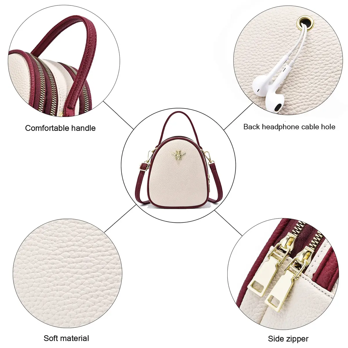 BAIKELI Small Crossbody Bag for Women | PU Leather, 6.3x3.4x7.5 inches, Zipper Closure, Adjustable Strap - view 6
