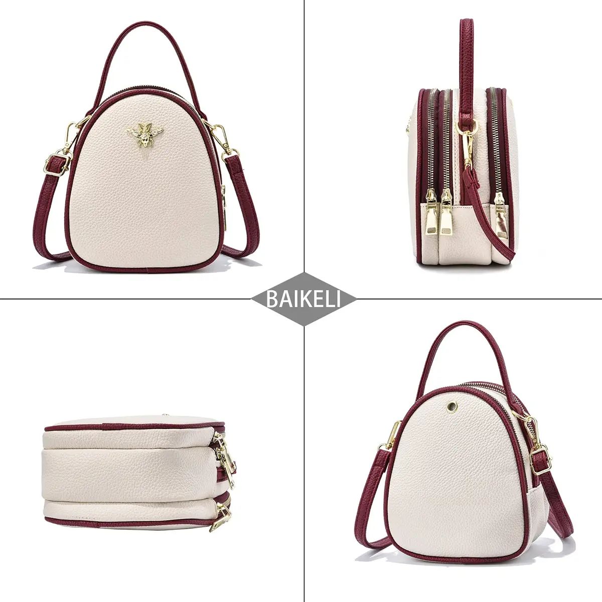 BAIKELI Small Crossbody Bag for Women | PU Leather, 6.3x3.4x7.5 inches, Zipper Closure, Adjustable Strap - view 4