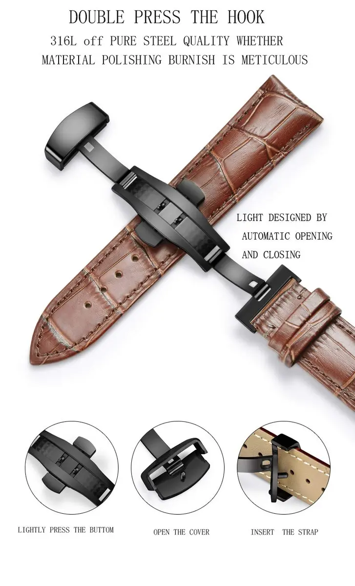 TEXNEWS Stainless Steel Deployment Clasp for Watch Bands 18mm | Polished Finish - view 6