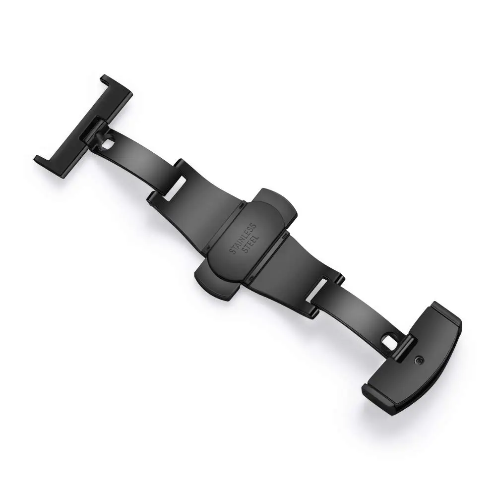TEXNEWS Stainless Steel Deployment Clasp for Leather Watch Bands - 14mm to 22mm Widths | Polished Finish - view 4