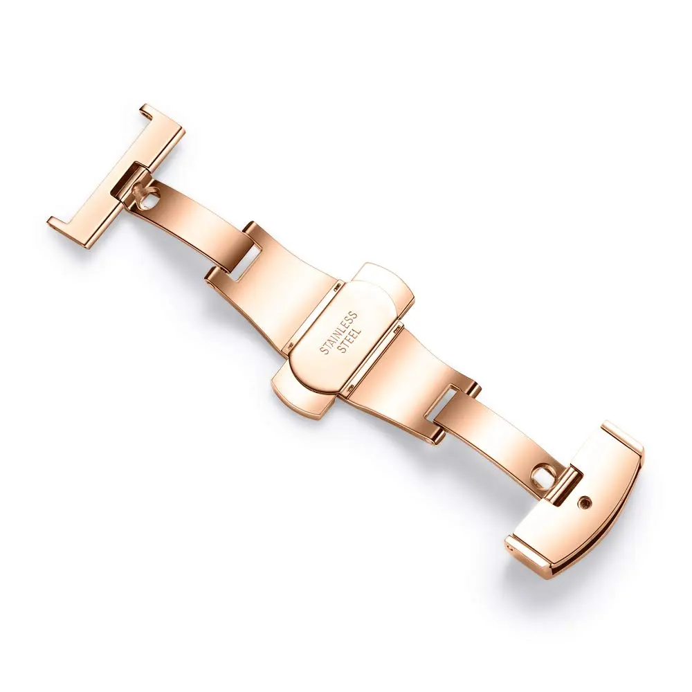 TEXNEWS Stainless Steel Deployment Clasp Watch Band Buckle 14mm-22mm | Silver/Gold/Black/Rose Gold - view 4